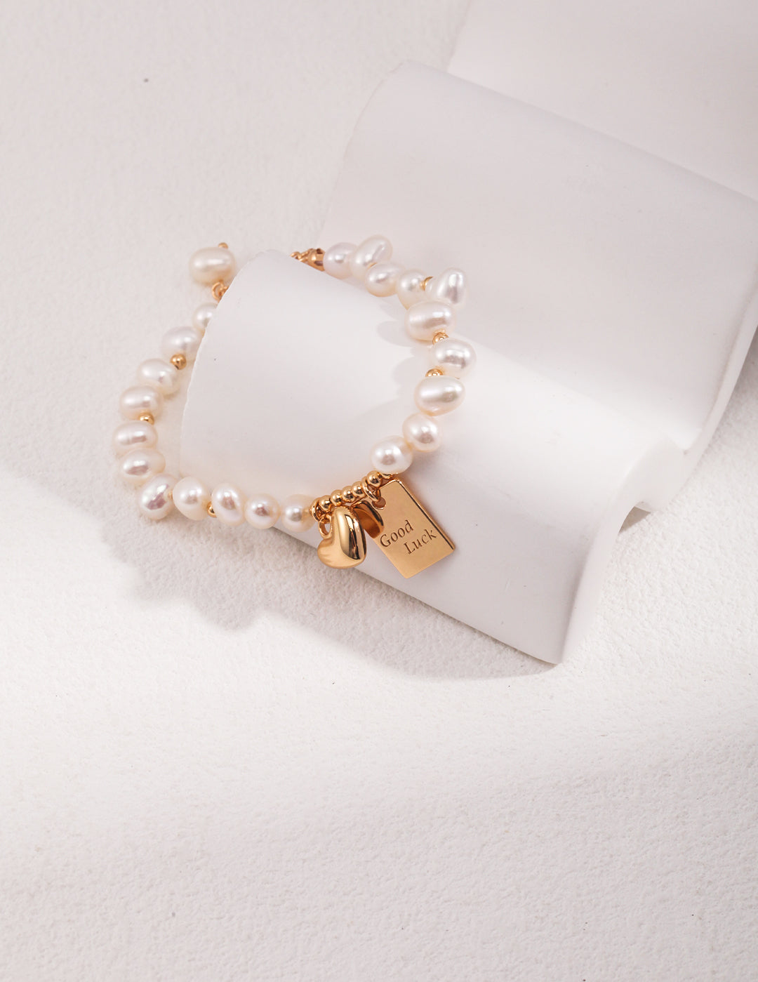 Friendship Lucky Letter Pearl Beaded Bracelet