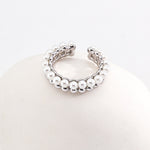 Half Shell Pearl Half Sterling Silver Ring