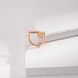 Golden Round Nail 925 Sterling Silver Ring