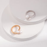 Double Freshwater Pearl Open Rings