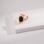 Sterling Silver Black Agate Open Rings