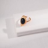 Sterling Silver Black Agate Open Rings