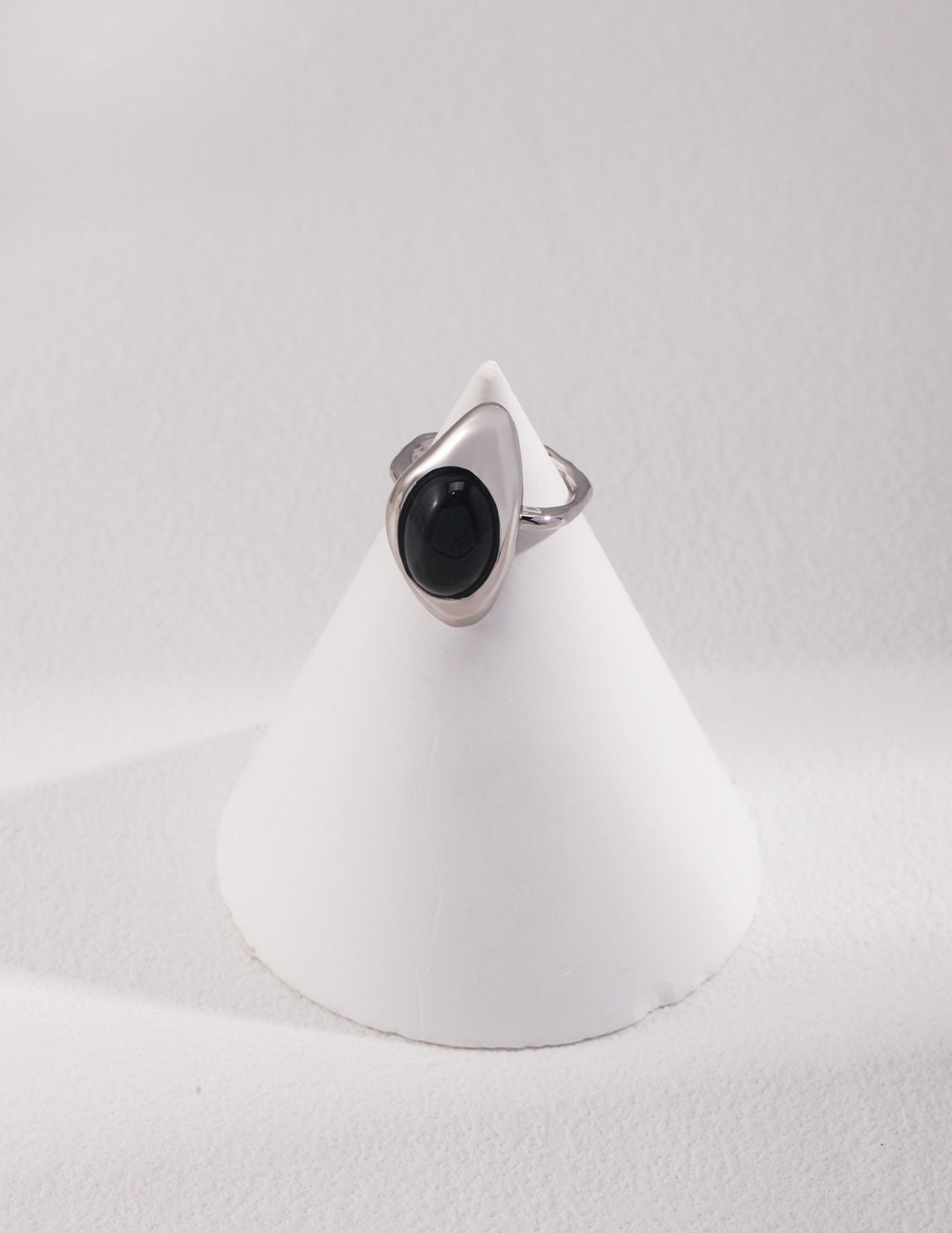 Sterling Silver Black Agate Open Rings