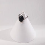 Sterling Silver Black Agate Open Rings