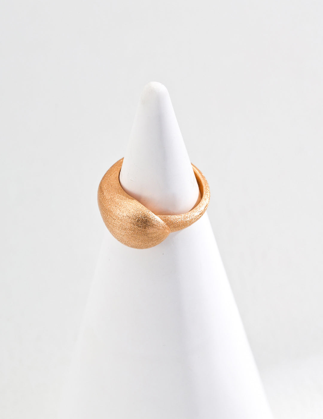 Frosted and Smooth Sterling Silver Ring 18k gold