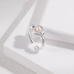 Adjustable Freshwater Pearls Open Rings