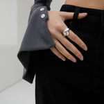 Irregular Glossy Satin Surface Design Open Rings