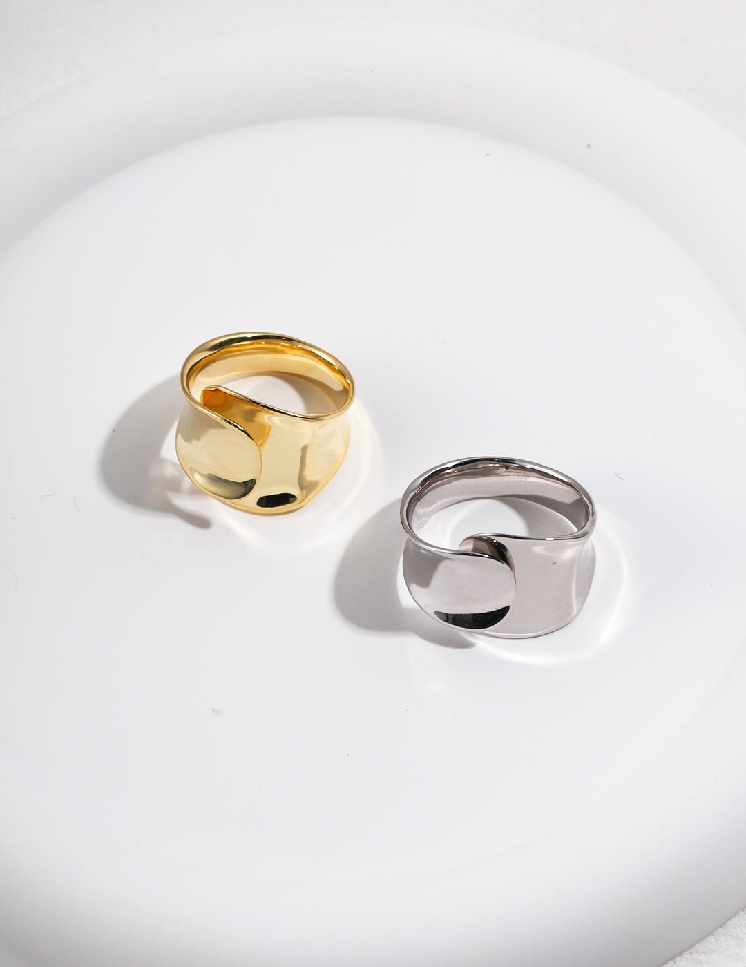 Concave 925 Sterling Silver Rings