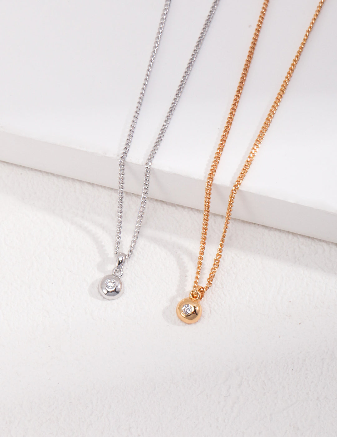 Superimposition Zircon Sterling Silver Necklaces