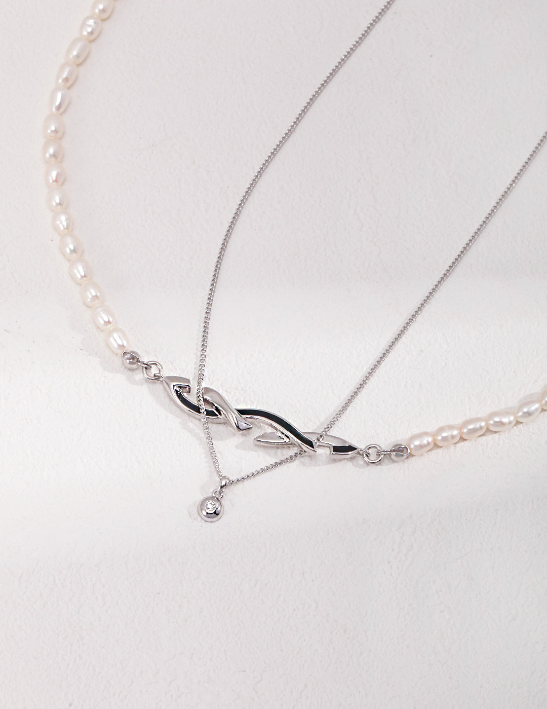 Superimposition Zircon Sterling Silver Necklaces