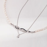 Superimposition Zircon Sterling Silver Necklaces