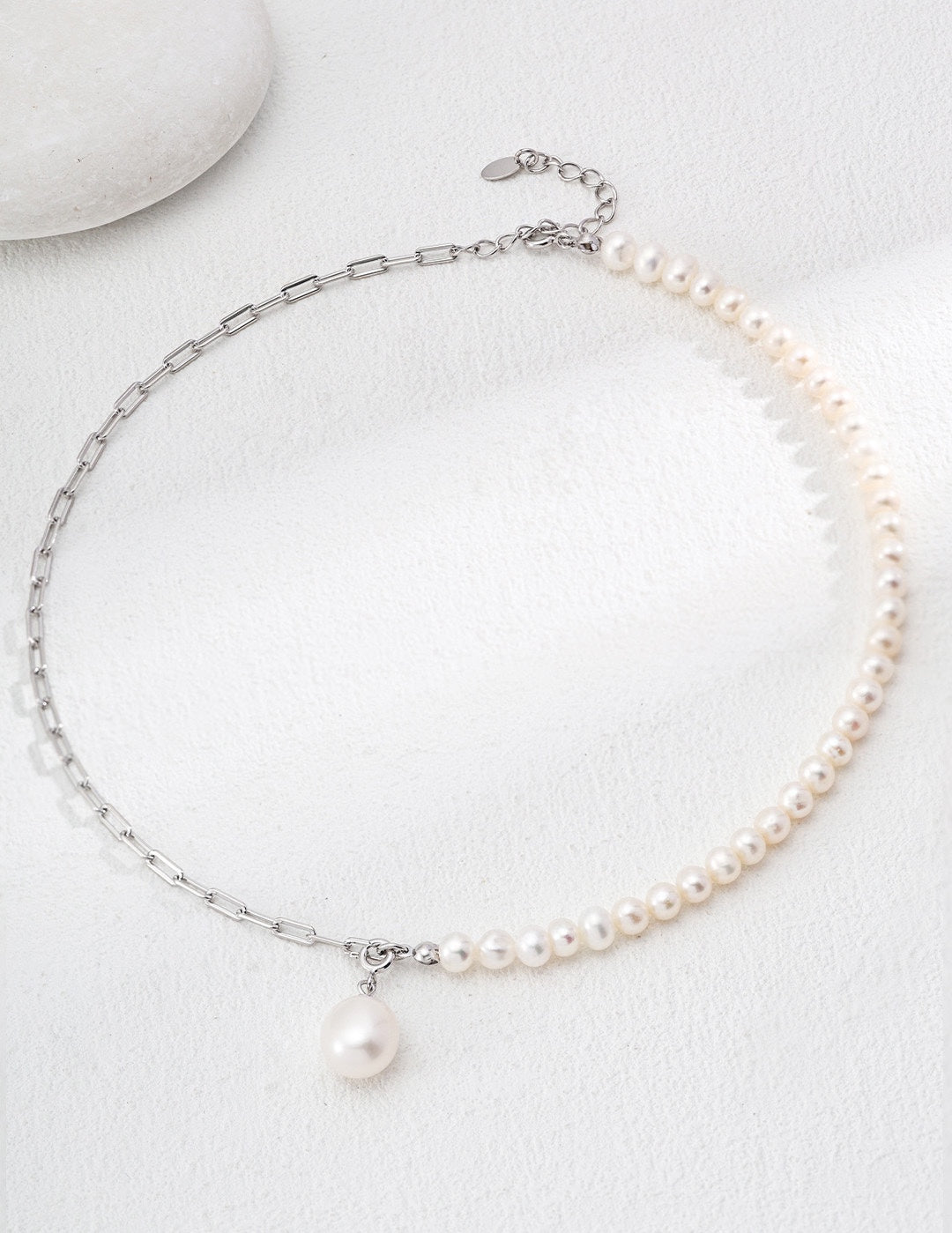 Asymmetrical Chain Baroque Pearl Necklaces