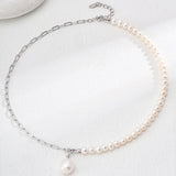 Asymmetrical Chain Baroque Pearl Necklaces