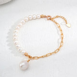 Asymmetrical Chain and Baroque Pearl Bracelets