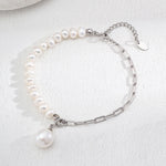 Asymmetrical Chain and Baroque Pearl Bracelets