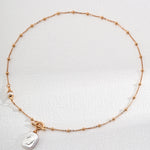 Vintage Gold Pearl Chain Necklaces