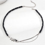 Black Agate 18K Gold Chain Necklace