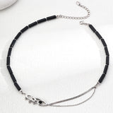 Black Agate 18K Gold Chain Necklace