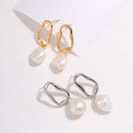 Shaped Baroque Pearl Drop Earrings