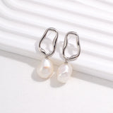 Shaped Baroque Pearl Drop Earrings