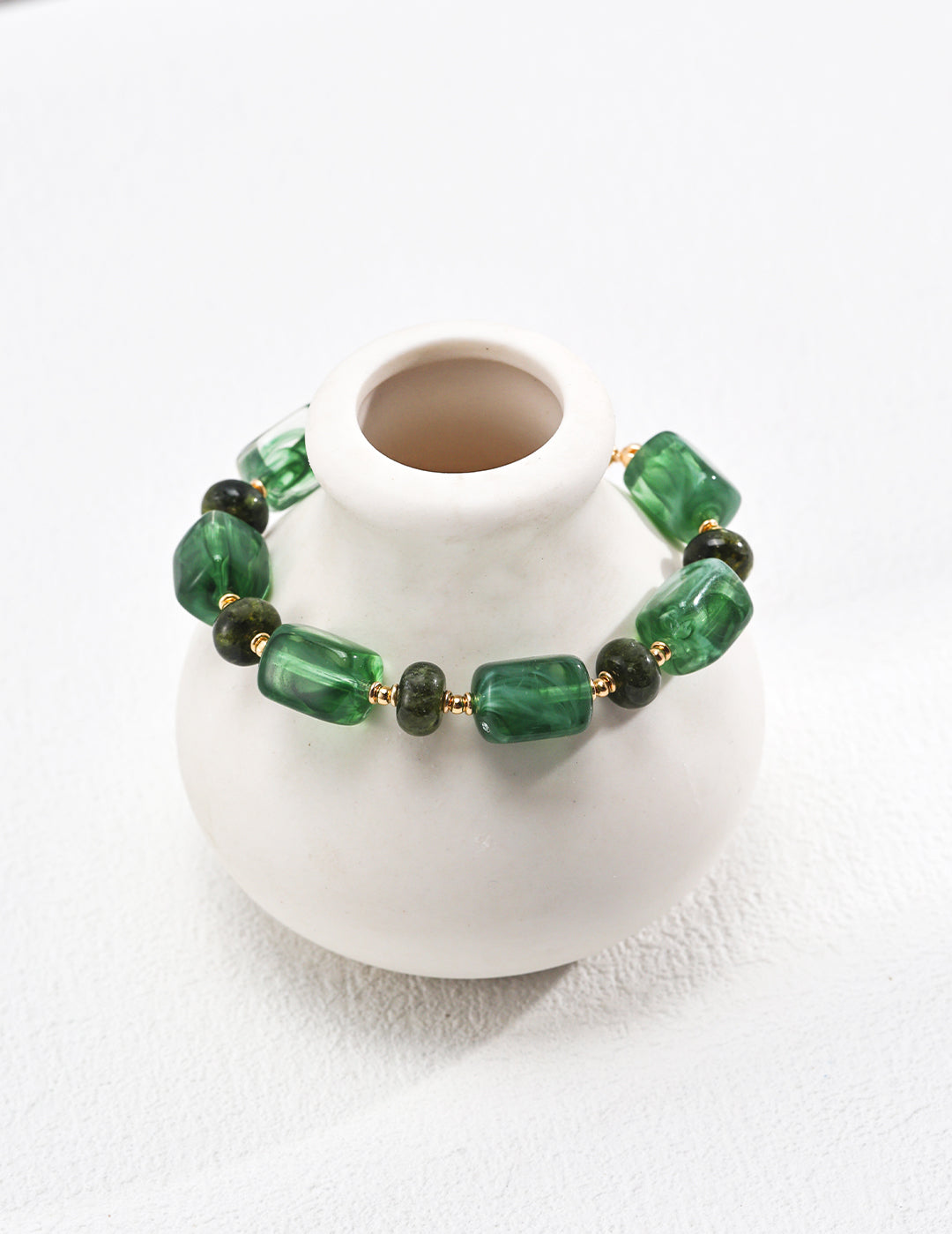 Vintage Green Resin Stone Bracelet