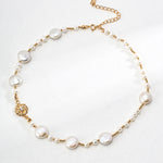 Flat Freshwater Pearl Chain Necklaces