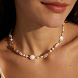 Flat Freshwater Pearl Chain Necklaces