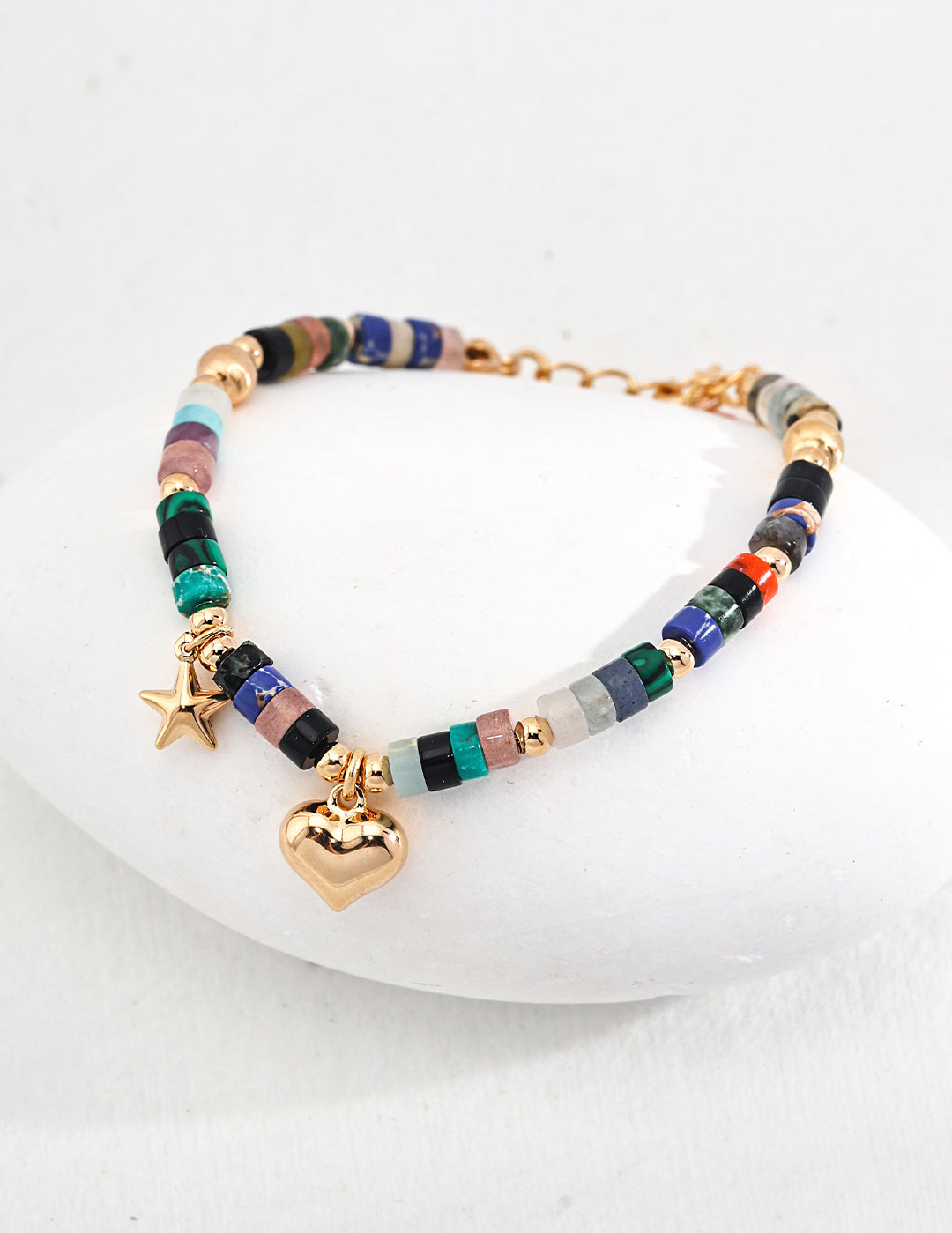 Holiday Dopamine Colored Stone Beaded Bracelet