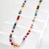 Vacation Dopamine Colored Stone Beaded Necklace