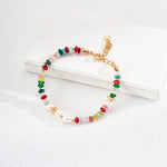 Dopamine Matching Colored Stone Pearl Bracelet