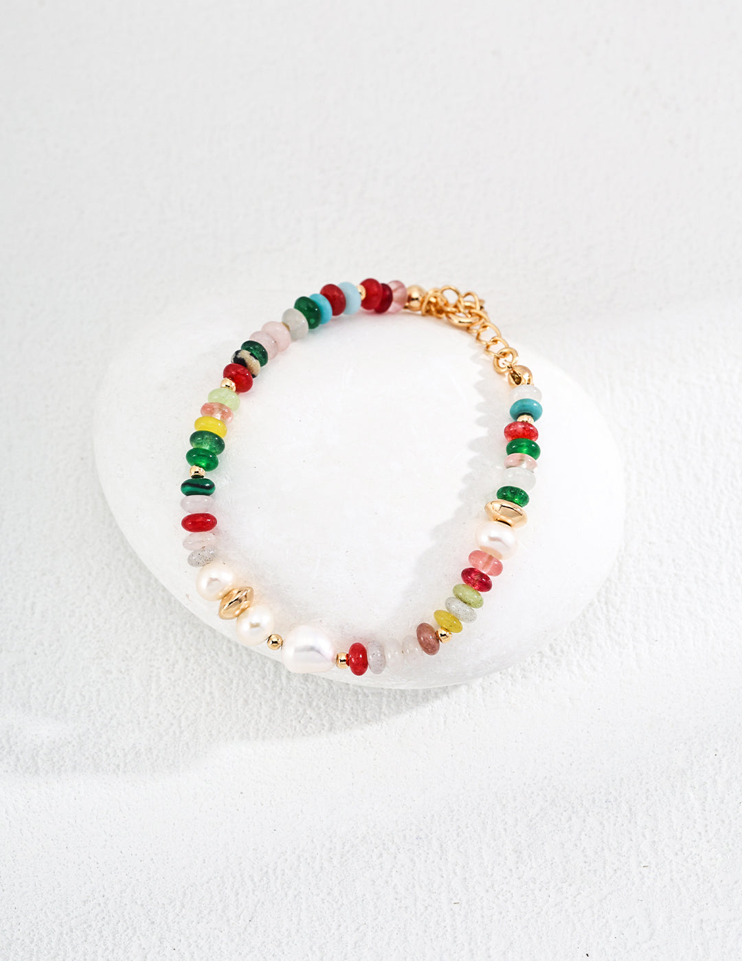 Dopamine Matching Colored Stone Pearl Bracelet