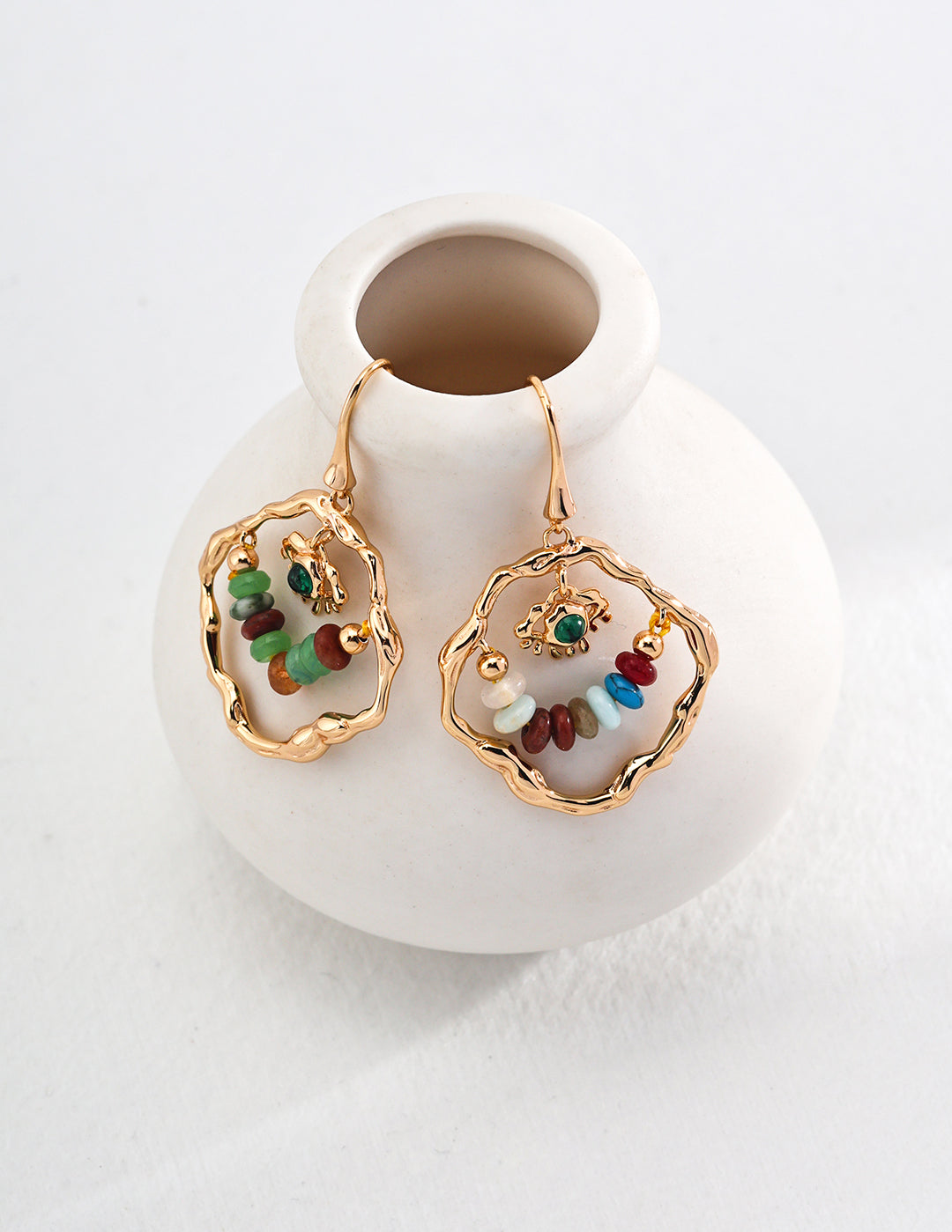 Vacation dopamine colored stone earrings