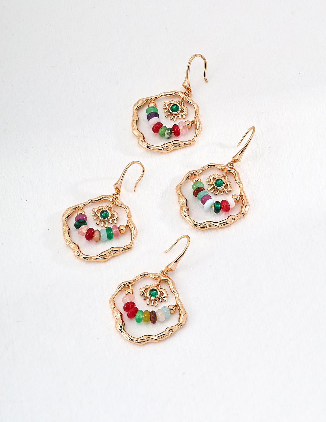 Vacation Dopamine Colored Stone Earrings