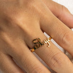 18K Gold S925 Sterling Silver Custom Name Rings