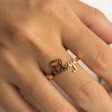 18K Gold S925 Sterling Silver Custom Name Rings