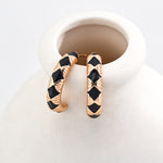 Vintage Drop Glaze Enamel Hoops Earrings