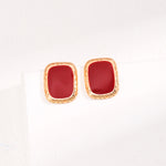 New Year Red Drop Glaze Stud Earrings