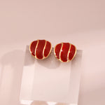 Valentine's Day Red Drop Glaze Stud Earrings