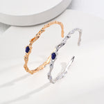 S925 Sterling Silver Lapis Lazuli Bangles Bracelets