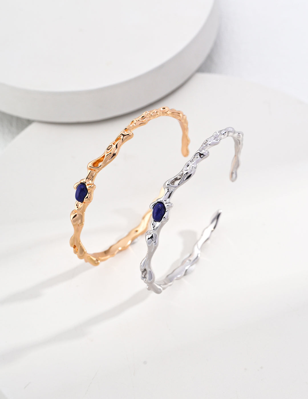 S925 Sterling Silver Lapis Lazuli Bangles Bracelets