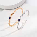 S925 Sterling Silver Lapis Lazuli Bangles Bracelets