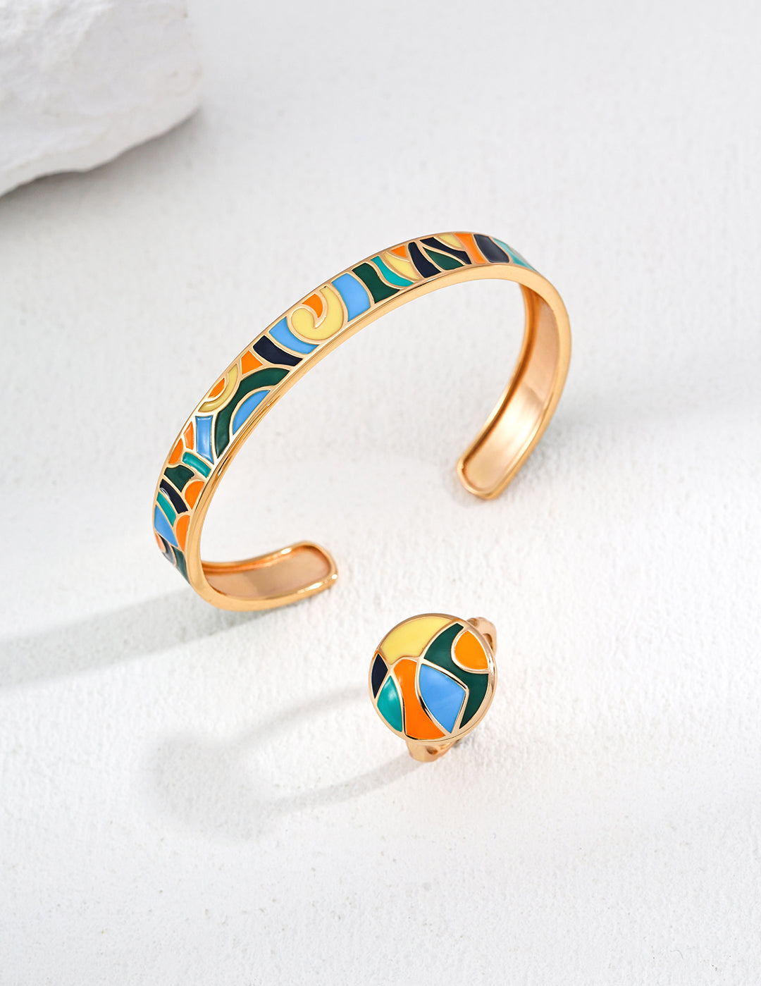 Colorful Drop Glaze Bangles Cuff Bracelets