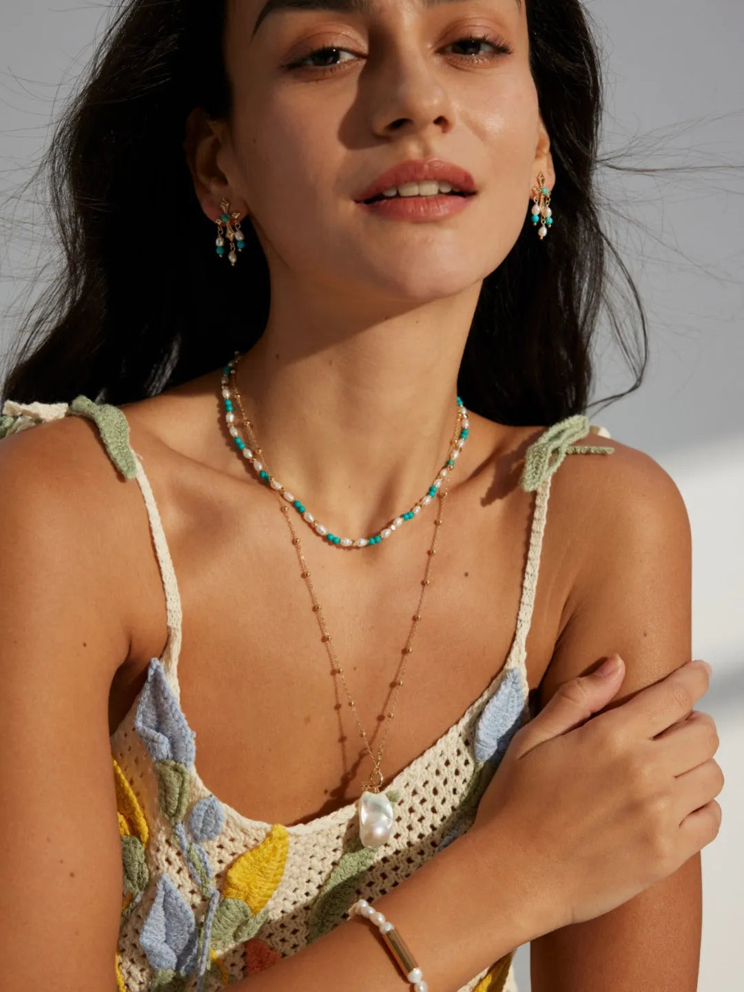 Baroque Pearl Pendant Chain Necklace - Gembea Jewelry