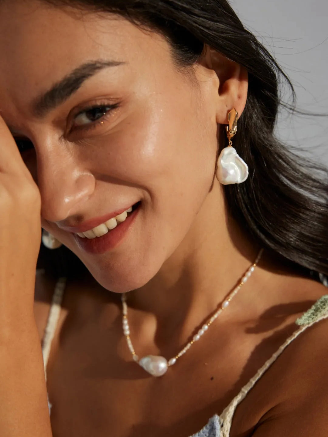 Baroque Pearl Drop Earrings - Gembea Jewelry