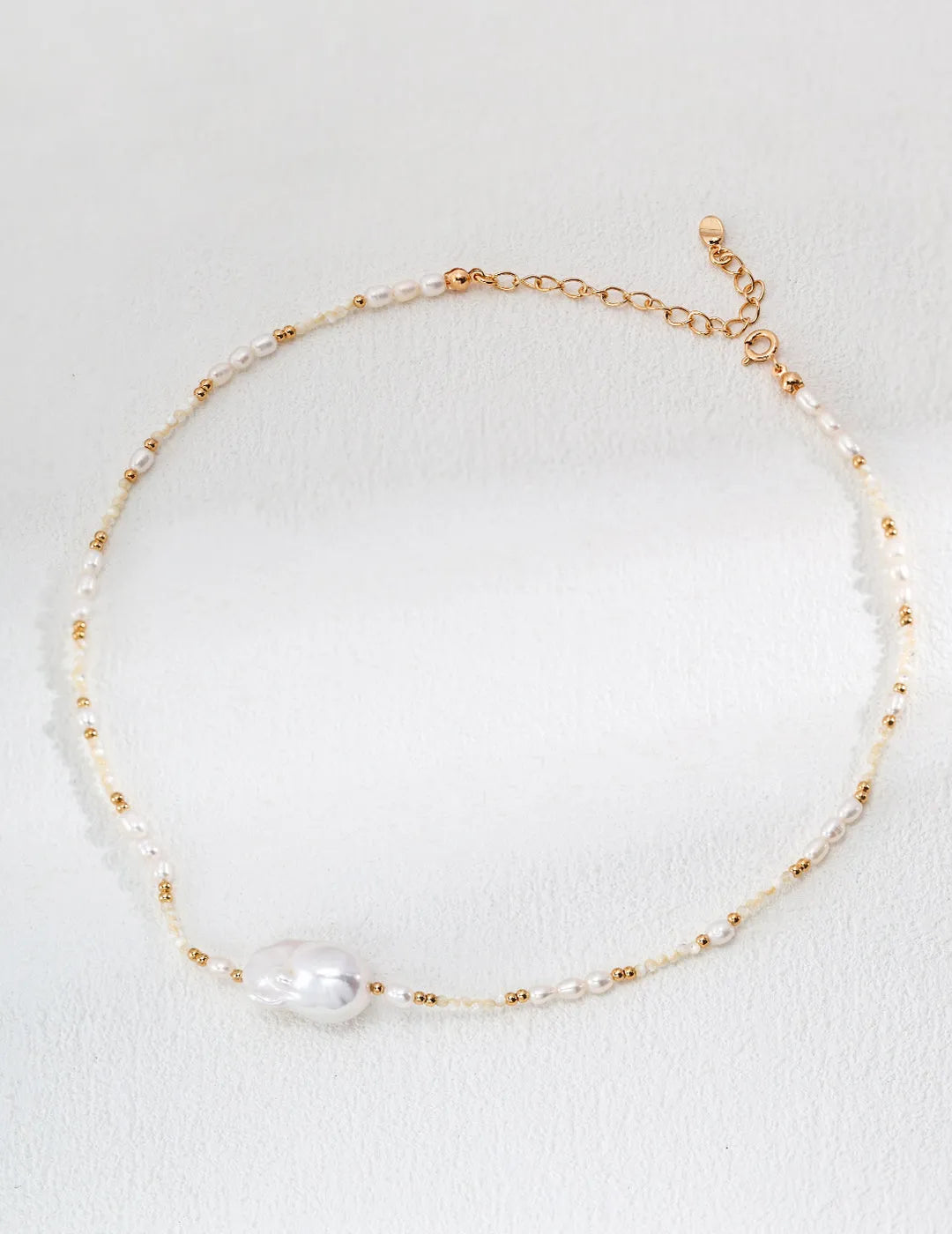 Baroque Pendant Rice Pearl Necklace - Gembea Jewelry
