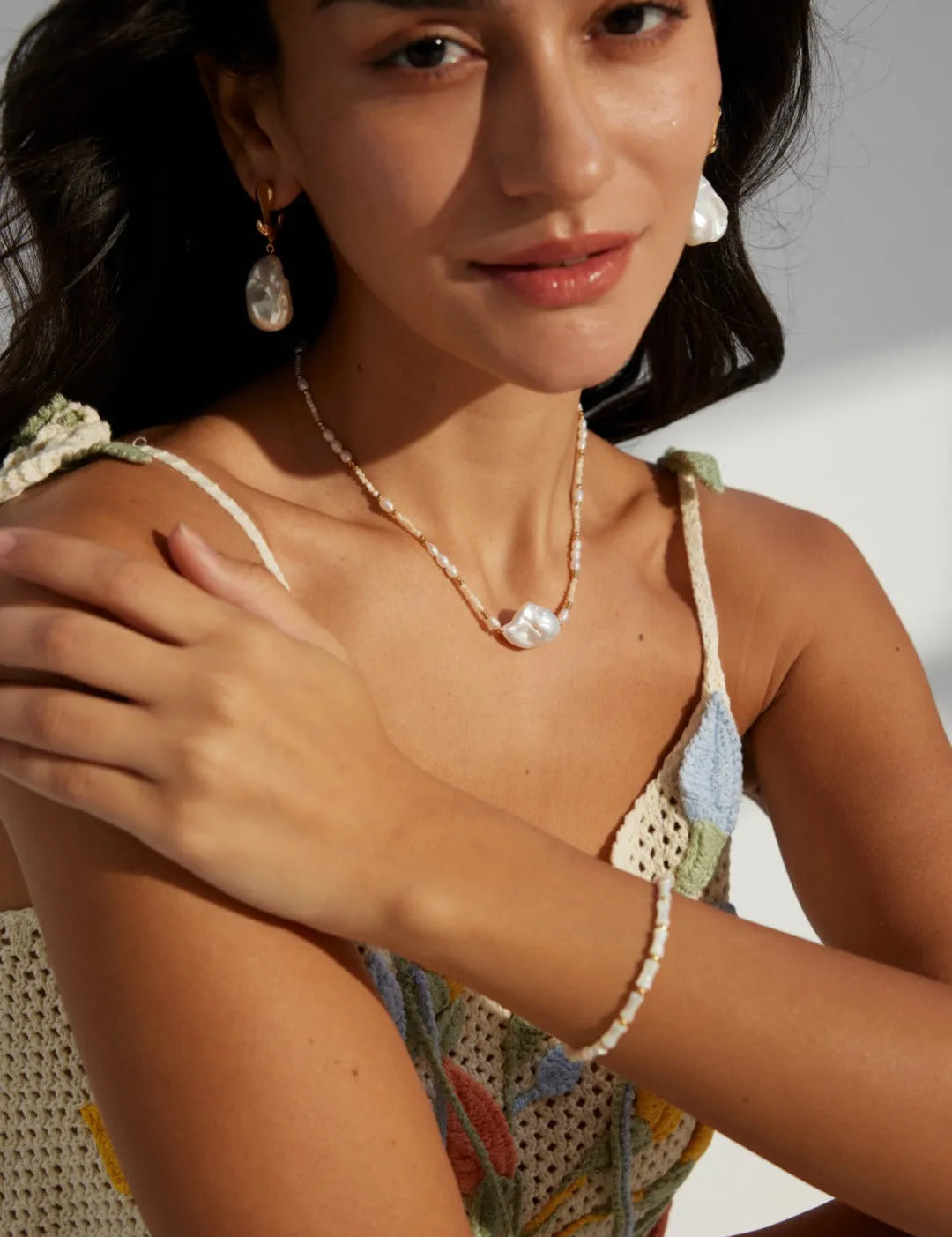 Baroque Pendant Rice Pearl Necklace - Gembea Jewelry