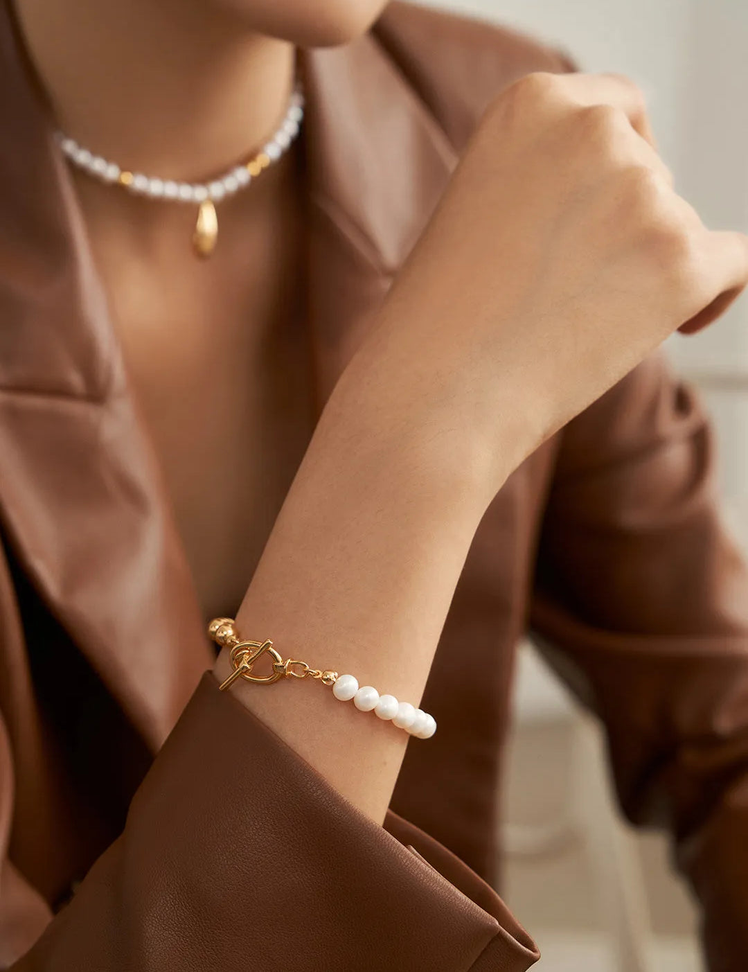 Gold Bean Pearl Bracelet - Gembea Jewelry