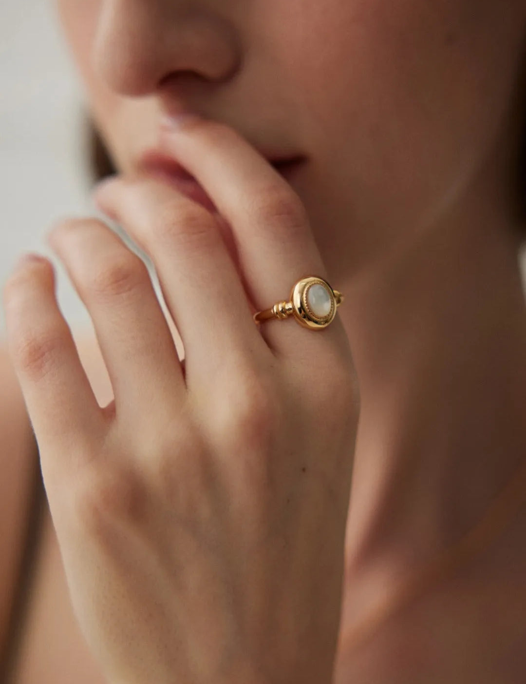 Mother of Pearl Open Ring - Gembea Jewelry