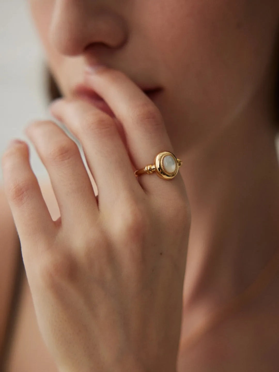 Mother of Pearl Open Ring - Gembea Jewelry