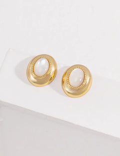 Mother of Pearl Stud Earrings - Gembea Jewelry